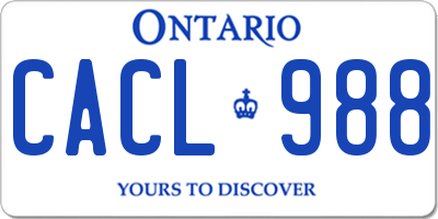 ON license plate CACL988