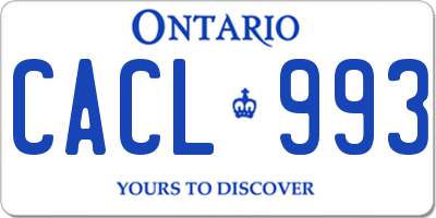 ON license plate CACL993