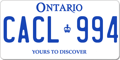 ON license plate CACL994