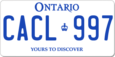 ON license plate CACL997