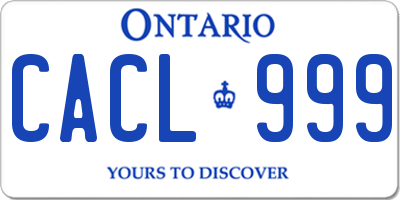 ON license plate CACL999