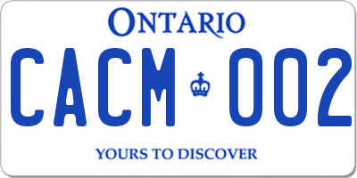 ON license plate CACM002