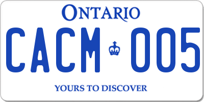 ON license plate CACM005