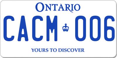 ON license plate CACM006