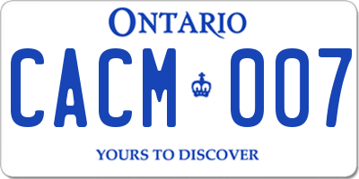 ON license plate CACM007