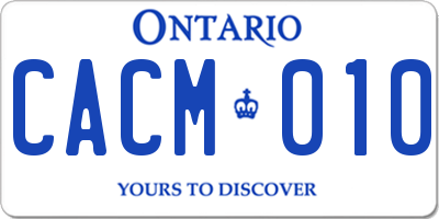 ON license plate CACM010