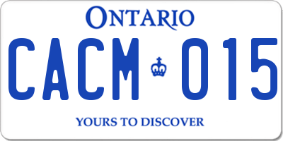 ON license plate CACM015