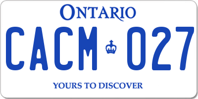 ON license plate CACM027