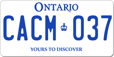 ON license plate CACM037