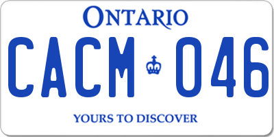 ON license plate CACM046