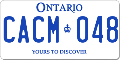 ON license plate CACM048