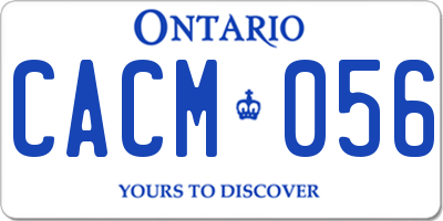 ON license plate CACM056