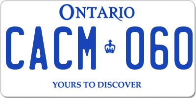 ON license plate CACM060