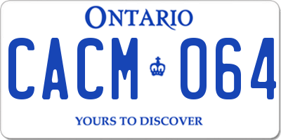 ON license plate CACM064