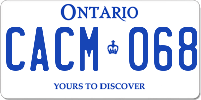 ON license plate CACM068