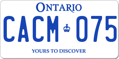 ON license plate CACM075