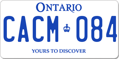 ON license plate CACM084