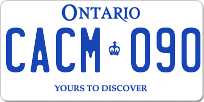 ON license plate CACM090