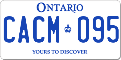 ON license plate CACM095