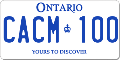 ON license plate CACM100