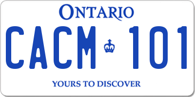 ON license plate CACM101