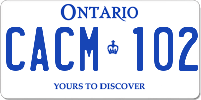 ON license plate CACM102