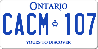 ON license plate CACM107