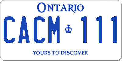 ON license plate CACM111