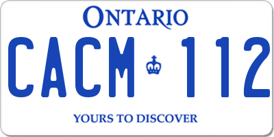 ON license plate CACM112