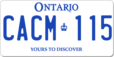 ON license plate CACM115