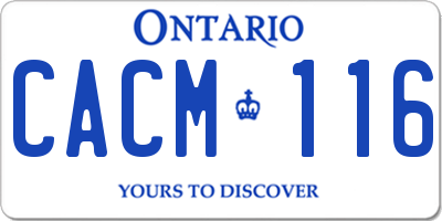 ON license plate CACM116