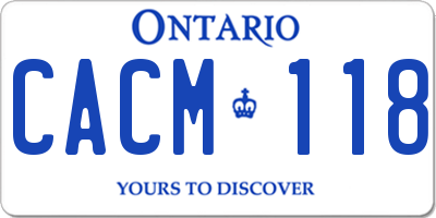 ON license plate CACM118