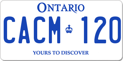 ON license plate CACM120