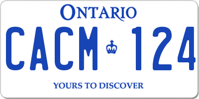 ON license plate CACM124