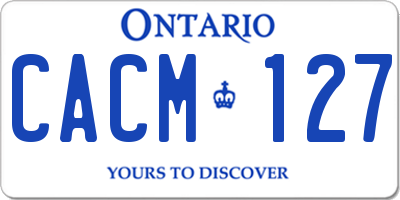 ON license plate CACM127