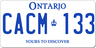 ON license plate CACM133