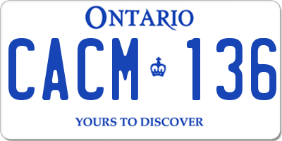 ON license plate CACM136