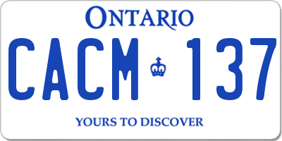 ON license plate CACM137