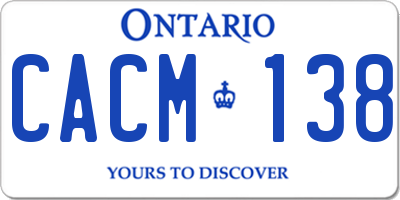 ON license plate CACM138