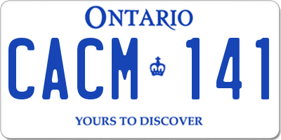 ON license plate CACM141