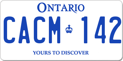 ON license plate CACM142