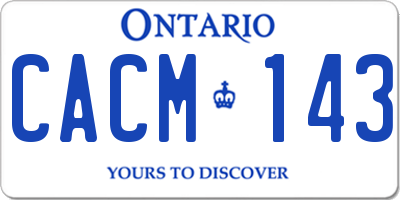 ON license plate CACM143