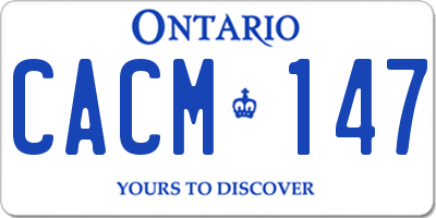 ON license plate CACM147