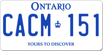 ON license plate CACM151