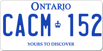 ON license plate CACM152