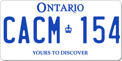 ON license plate CACM154