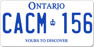 ON license plate CACM156