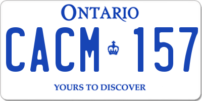 ON license plate CACM157