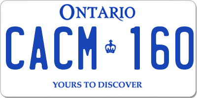 ON license plate CACM160