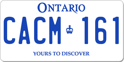 ON license plate CACM161